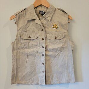 Vintage Sleeveless Safari Button Down